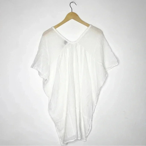 Bobi Revolve White Short Sleeve Cotton Blouse Tunic Size Small - Picture 5 of 5